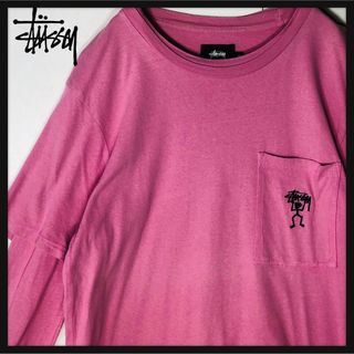 【希少】stussy ステューシー　シャドウマン　ビックプリント　長袖Tシャツ