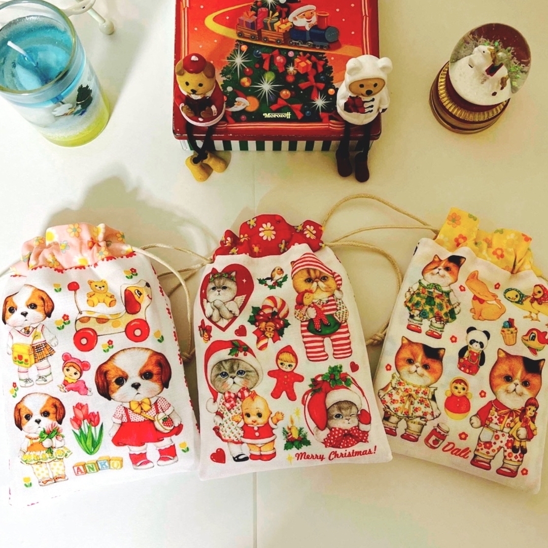 可愛い巾着3点セット ♡ コヤンイサムチョン ハンドメイド 可愛い巾着3点セット ♡ コヤンイサムチョン ハンドメイド