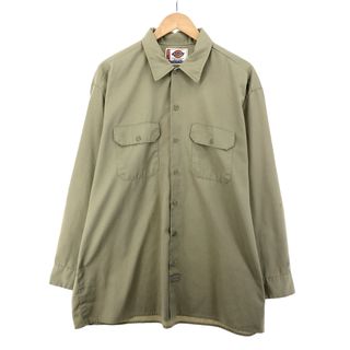 ディッキーズ(Dickies)の古着 ディッキーズ Dickies 長袖 ワークシャツ メンズXL /eaa384354(シャツ)