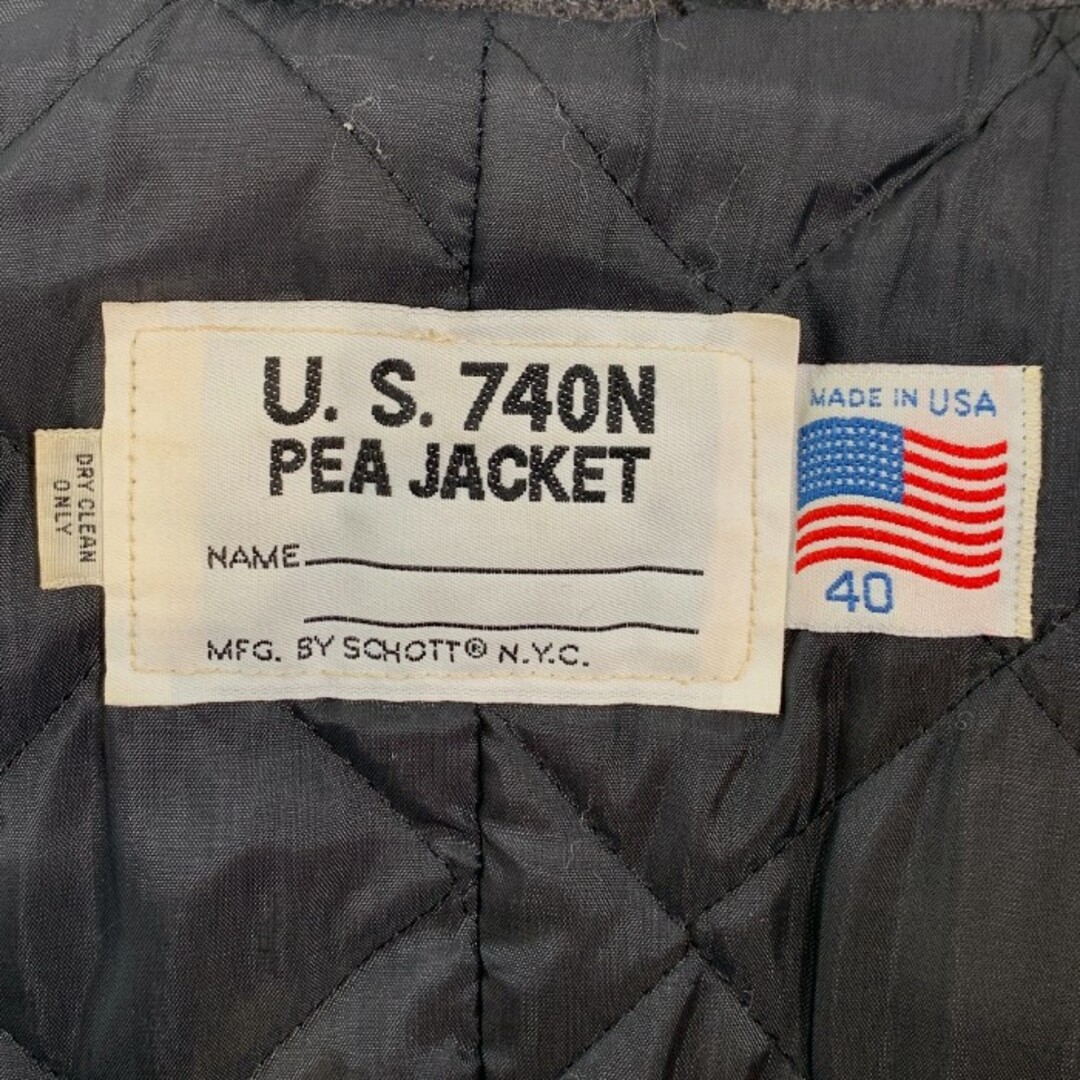 Schott ショット U.S.740N PEA JACKET メルトン ウール ピーコート グレー Size 40 メンズのジャケット/アウター(ピーコート)の商品写真