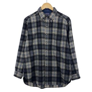 ペンドルトン(PENDLETON)の古着 70年代 ペンドルトン PENDLETON チェック柄 ウールボタンダウンシャツ USA製 メンズL ヴィンテージ /eaa388973(シャツ)