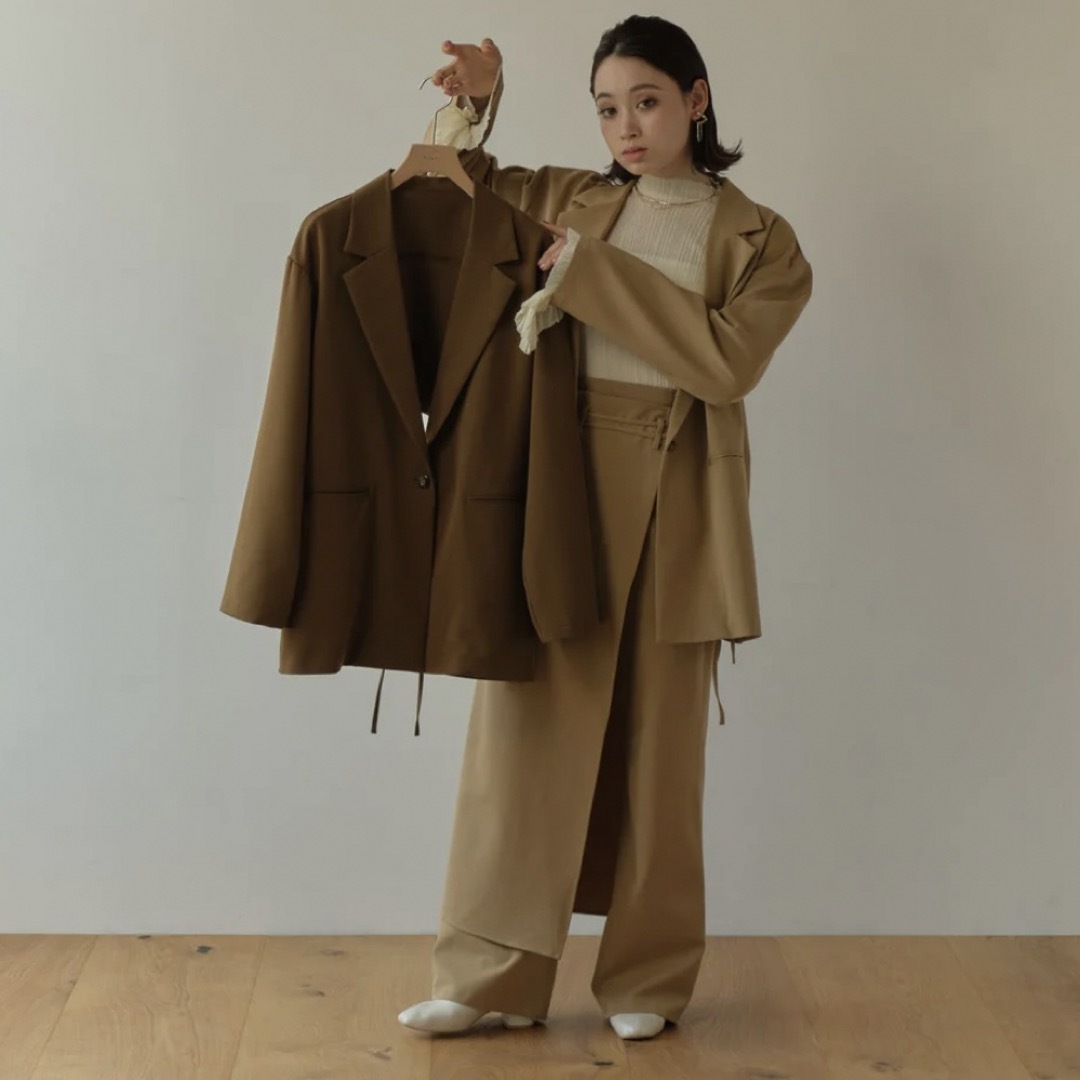 新品/Eaphi/back ribbon classy jacket/camel