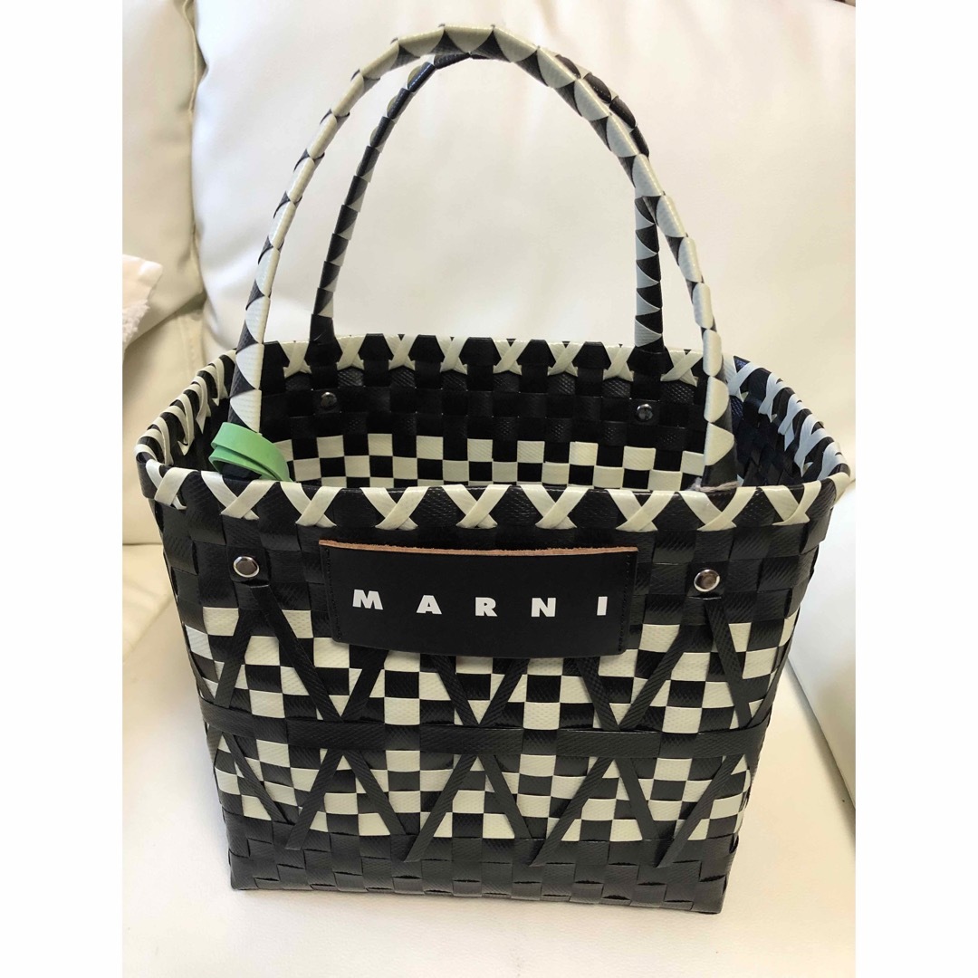 MARNI ステンシルバッグ マスタード イエロー ピクニック テープバスケット