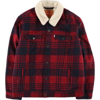 リーバイス(Levi's)の古着 リーバイス Levi's チェック柄 ウールボアジャケット メンズXL ヴィンテージ /eaa387436(その他)