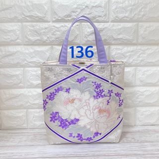 136 *縦型ｽﾓｰﾙ*袋帯リメイク*サブ手さげ トートバッグ(バッグ)