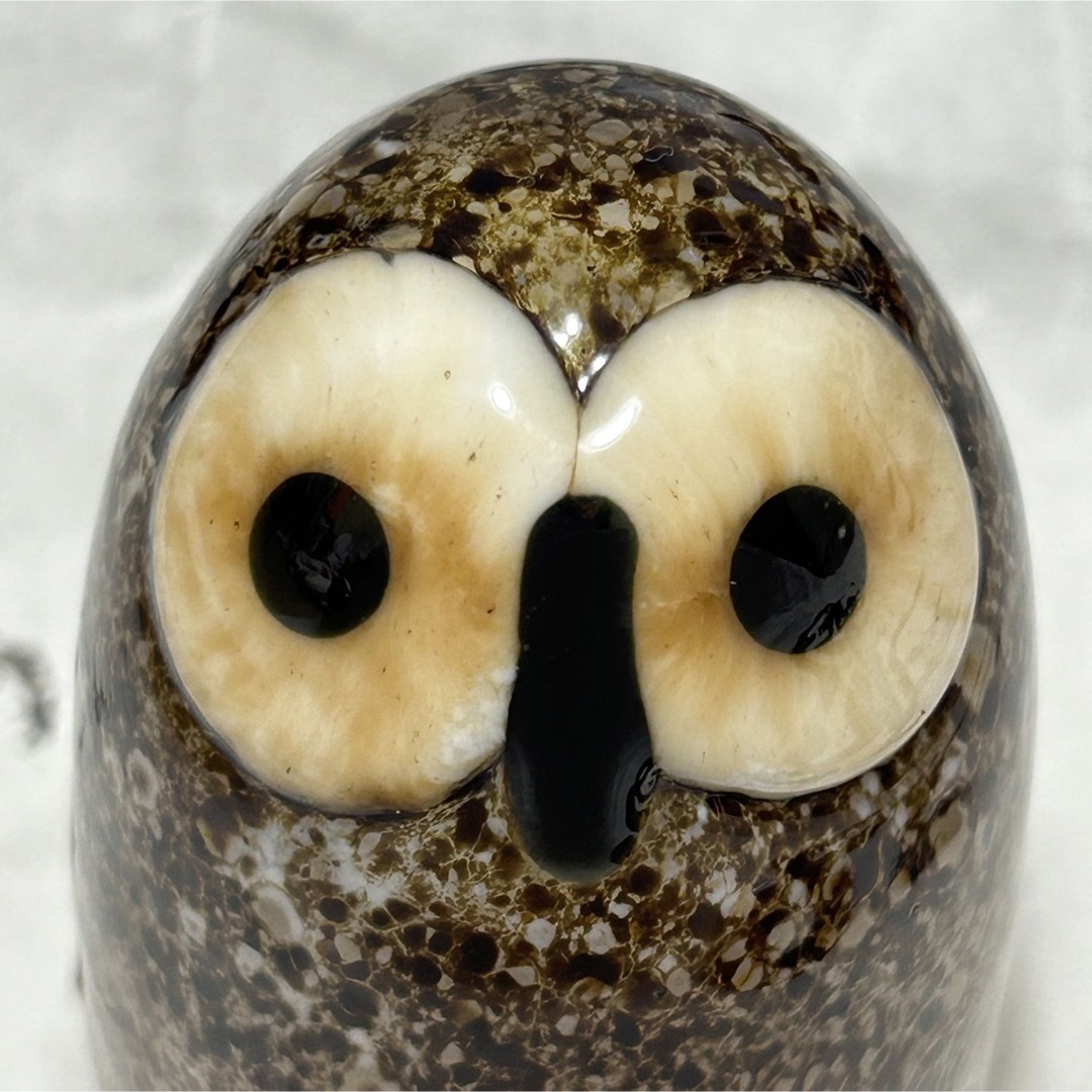 iittala(イッタラ)のiittala＊little barn owl＊イッタラ＊フクロウ＊ブラウン エンタメ/ホビーの美術品/アンティーク(ガラス)の商品写真