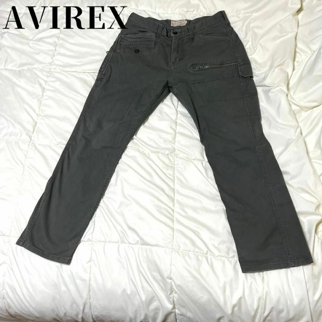 AVIREX(アヴィレックス)の【良品】AVIREX アヴィレックス　カーゴパンツ カーキ　ミリタリー　長ズボン メンズのパンツ(ワークパンツ/カーゴパンツ)の商品写真