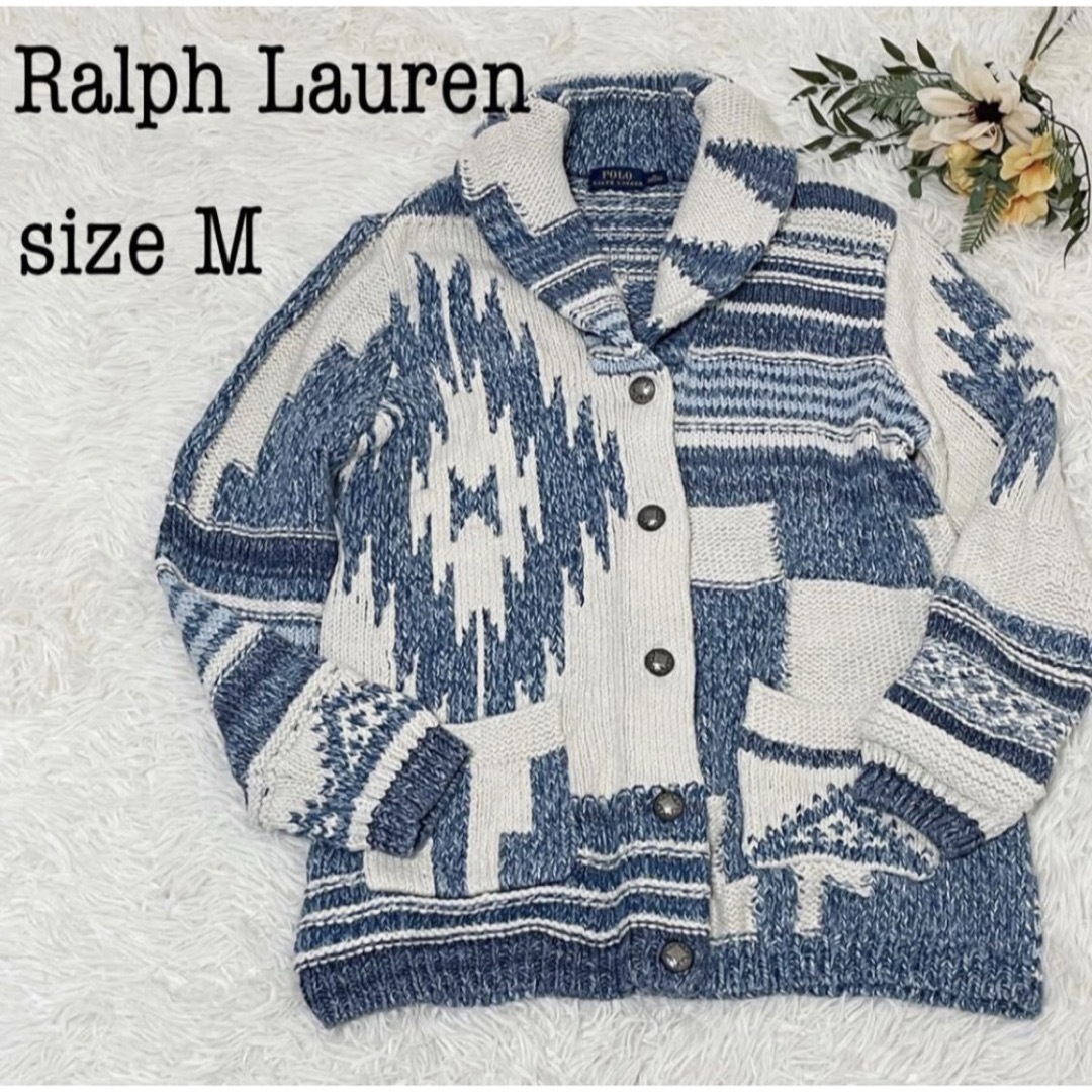 希少【Ralph Lauren】ラルフローレン ネイティブ柄 ショールカウチン-