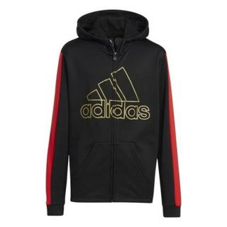 ◉adidas デカトレフォイル　黒　ボアキルティング　パーカー