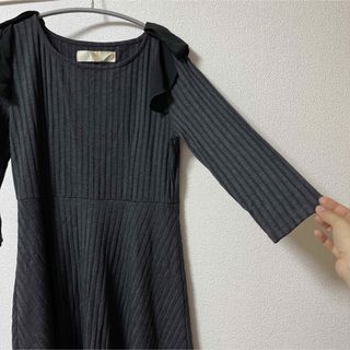 トッコクローゼット(TOCCO closet)のtocco closetリブワンピース  七部丈(ミニワンピース)