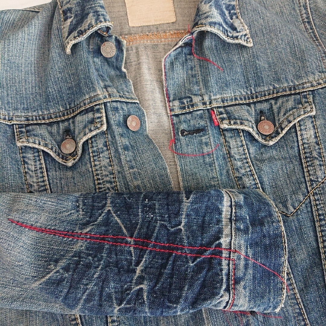 Levi's(リーバイス)のリーバイス レッド ループ Gジャン★Sサイズ レディースのジャケット/アウター(Gジャン/デニムジャケット)の商品写真