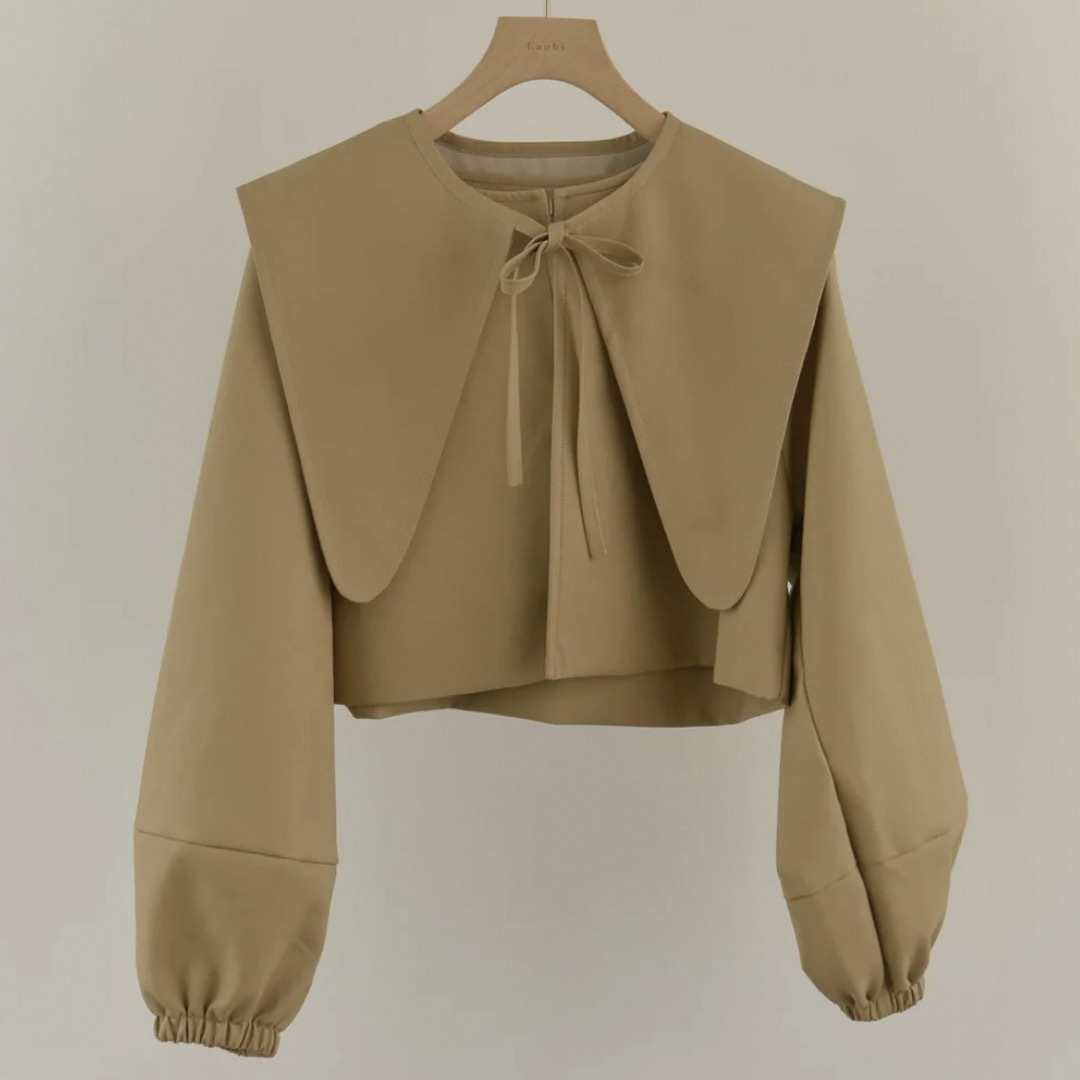 eaphi新品/Eaphi/big collar leather short jacket