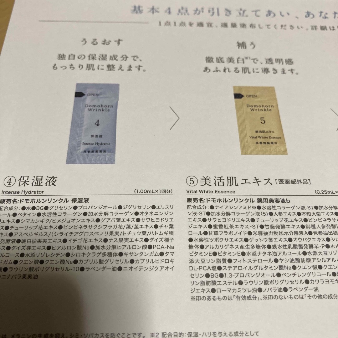 再春館製薬所(サイシュンカンセイヤクショ)のドモホルンリンクル　基本４点セット　お試しサンプル コスメ/美容のキット/セット(サンプル/トライアルキット)の商品写真