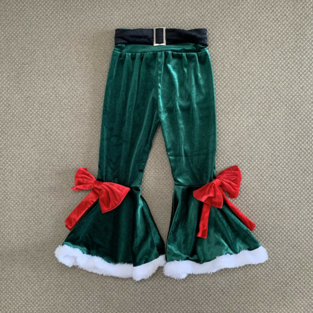 キッズ 子供服 緑 80 90 フレア セットアップ クリスマス コスプレ キッズ/ベビー/マタニティのキッズ服女の子用(90cm~)(ワンピース)の商品写真