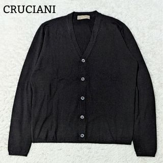 美品 CRUCIANI クルチアーニ カーディガン ウール ネイビー サイズ46+