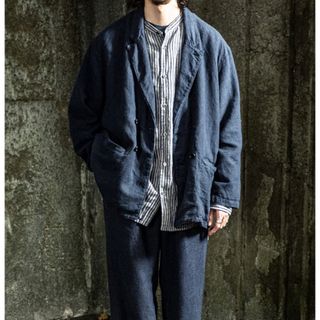 CONFECT 19aw 起毛リネン テーラードジャケット ダークネイビー