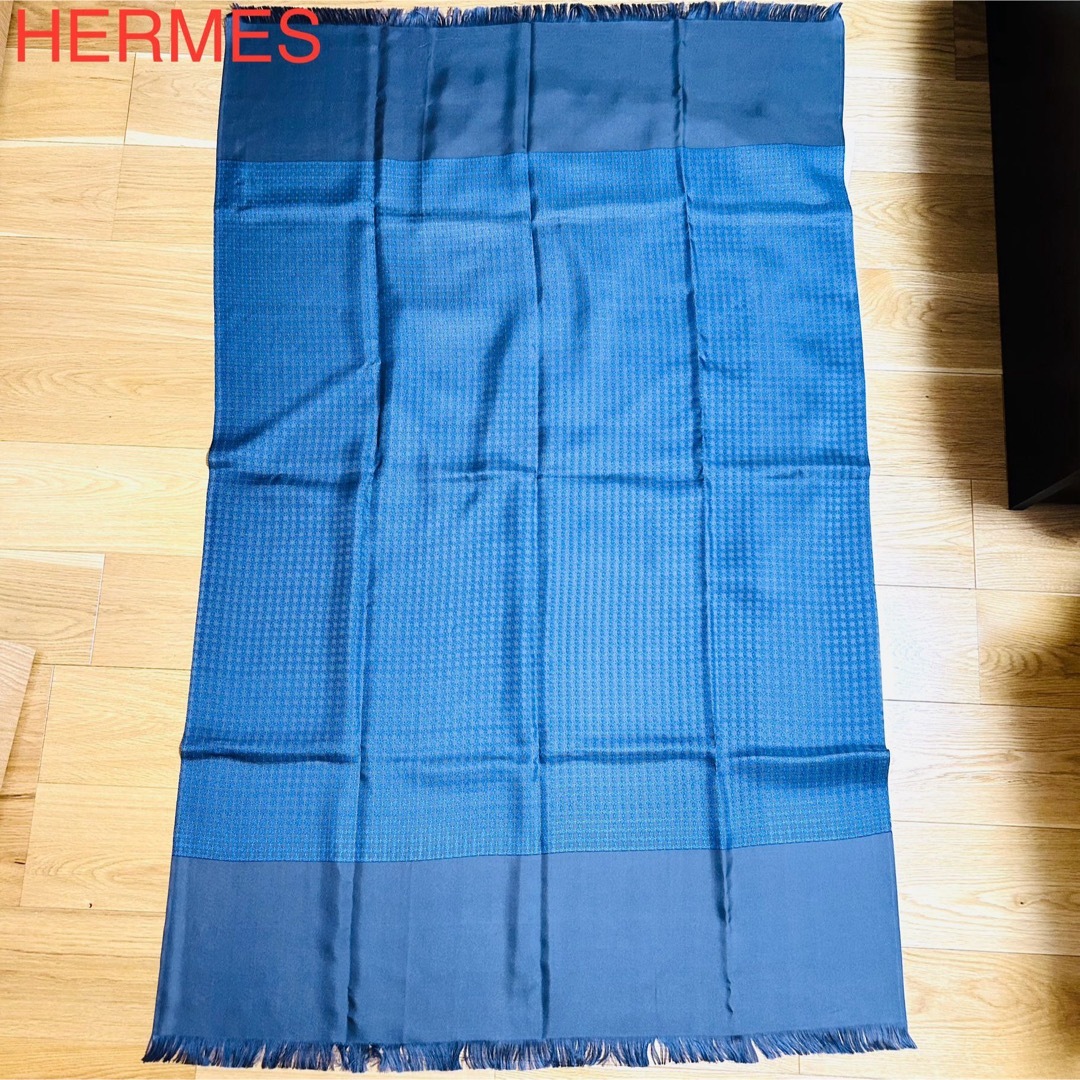 レディース希少　HERMES エルメス ストール シルク　大判スカーフ　メンズ　レディース