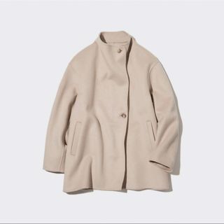 ユニクロ(UNIQLO)の【新品未使用】UNIQLO ユニクロ ダブルフェイス ショートコート S(ガウンコート)