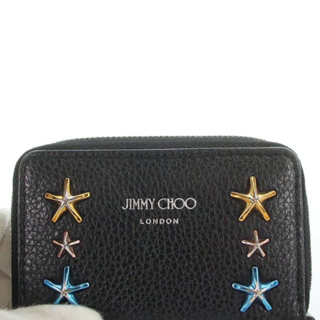 JIMMY CHOO - ジミーチュウ コインケース 小銭入れ ロゴ レザー 黒の