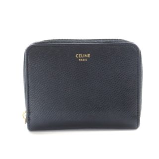 セリーヌ(celine)のセリーヌ コンパクト ウォレット ラウンドファスナー コインケース レザー 黒(コインケース)