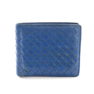 ボッテガ(Bottega Veneta) 折り財布(メンズ)(ブルー・ネイビー/青色系