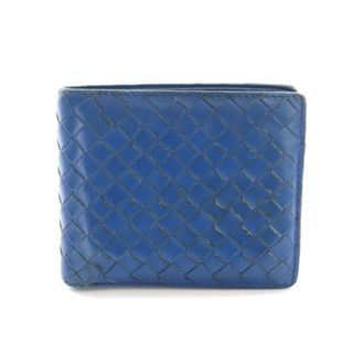 ボッテガ(Bottega Veneta) 折り財布(メンズ)（ブルー・ネイビー/青色系