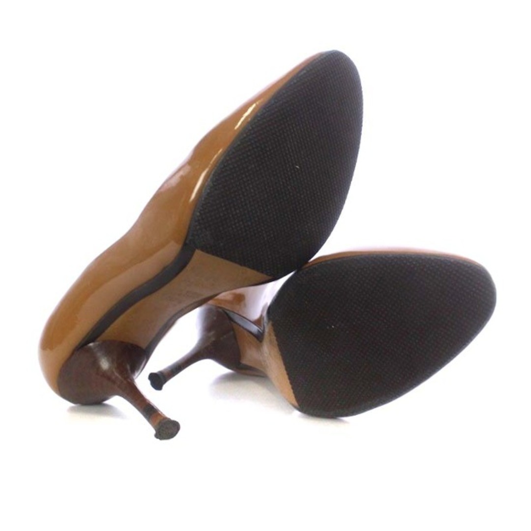 FENDI(フェンディ)のフェンディ パンプス ピンヒール プレーントゥ パテントレザー 37.5 茶色 レディースの靴/シューズ(ハイヒール/パンプス)の商品写真
