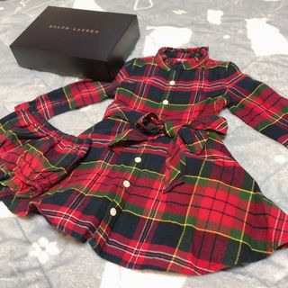 ラルフローレン(Ralph Lauren)のチェック　シャツワンピース　80サイズ(ワンピース)