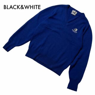 ブラックアンドホワイトスポーツウェア(Black & White Sportswear)の専用ブラック&ホワイト ゴルフウェア イギリス製 ニット セーター 青 M(ウエア)