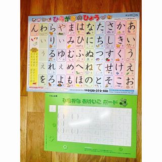 クモン(KUMON)のくもん　ひらがなのひょう（裏面漢字つき）ひらがなおけいこボードセット　おまけつき(絵本/児童書)