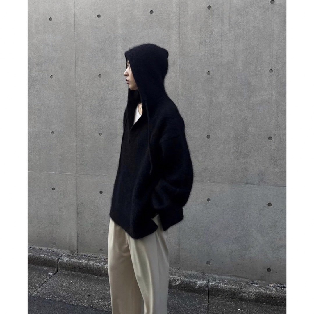 CLANE ANGORA OVER KNIT HOODIE