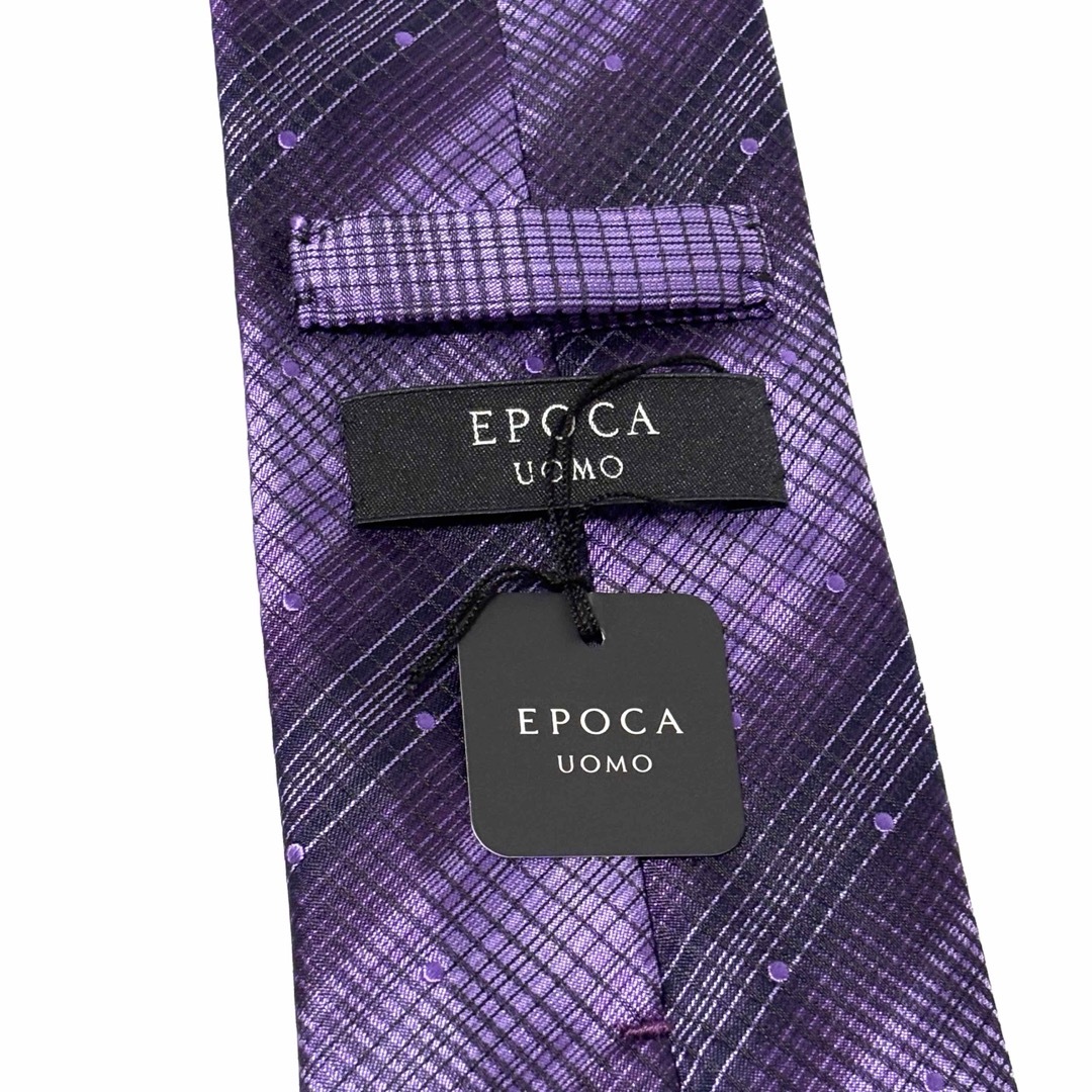 EPOCA UOMO(エポカウォモ)の未使用✨タグ付き✨ エポカ  ネクタイ  光沢  ストライプ  パープル メンズのファッション小物(ネクタイ)の商品写真