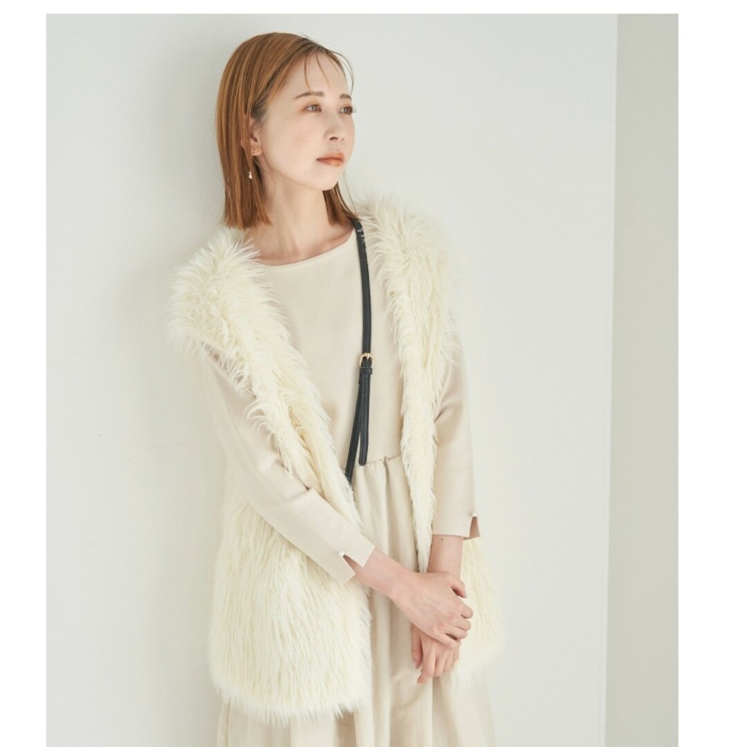 Rope' Picnic(ロペピクニック)の2023フェザーニットベスト　ロペ 　ザラ　H&M　ジーナシス　GU　earth レディースのトップス(ベスト/ジレ)の商品写真