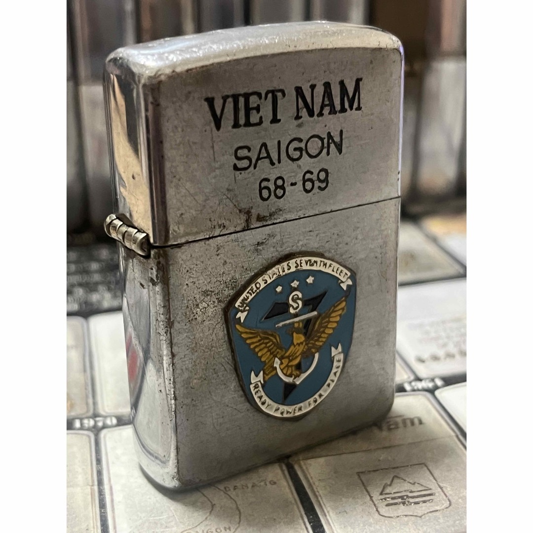 【ベトナムZIPPO】本物 1968年製ベトナムジッポー「第1歩兵師団」VIET