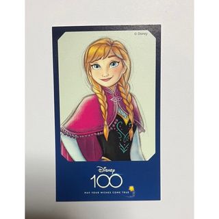 ディズニー100周年  ステッカー　1枚　アナ　イオンモール　非売品(ノベルティグッズ)