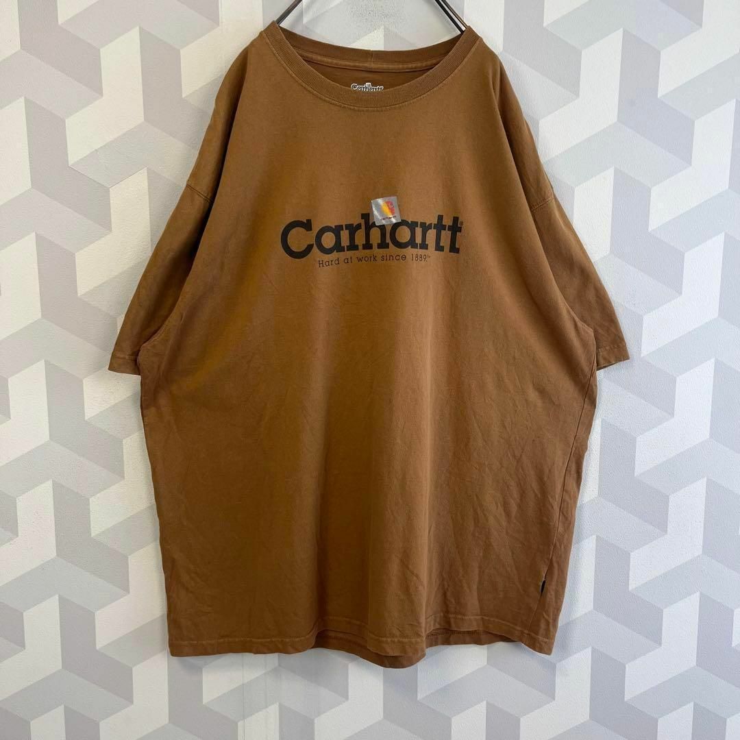 carhartt(カーハート)の【カーハート】旧ロゴ XL ビッグプリント Tシャツ 茶ブラウンCarhartt メンズのトップス(Tシャツ/カットソー(半袖/袖なし))の商品写真