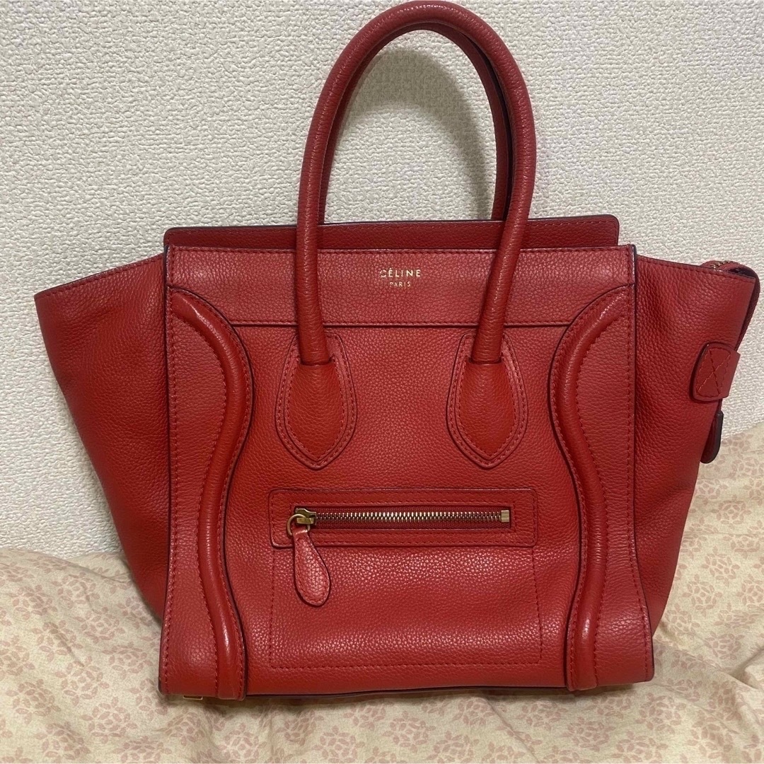 CELINE ラゲージマイクロショッパー　レッド | フリマアプリ ラクマ