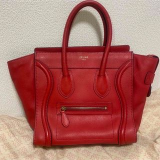 セリーヌ(celine)のCELINE ラゲージマイクロショッパー　レッド(ハンドバッグ)