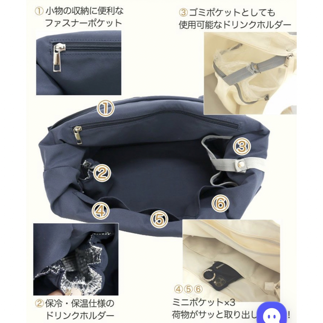 ドノバン♥︎ スカラップマザーズバッグ　ネイビー　hichan　コラボ　新品