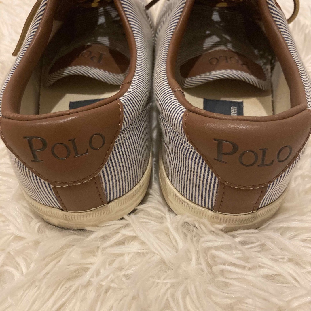 POLO RALPH LAUREN(ポロラルフローレン)の【極美品】モンテルパ様 専用　ポロラルフローレン ストライプ柄 スニーカー メンズの靴/シューズ(スニーカー)の商品写真