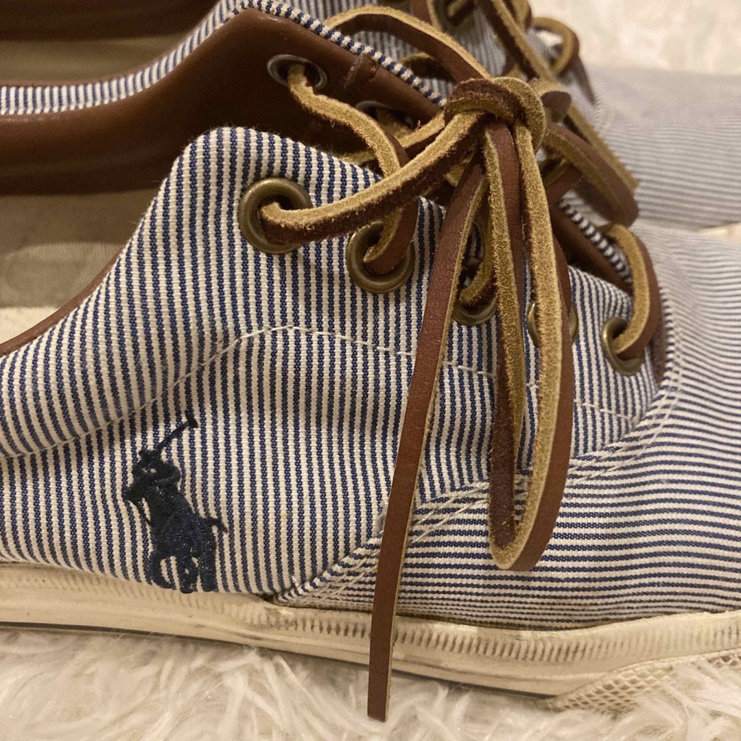 POLO RALPH LAUREN(ポロラルフローレン)の【極美品】モンテルパ様 専用　ポロラルフローレン ストライプ柄 スニーカー メンズの靴/シューズ(スニーカー)の商品写真