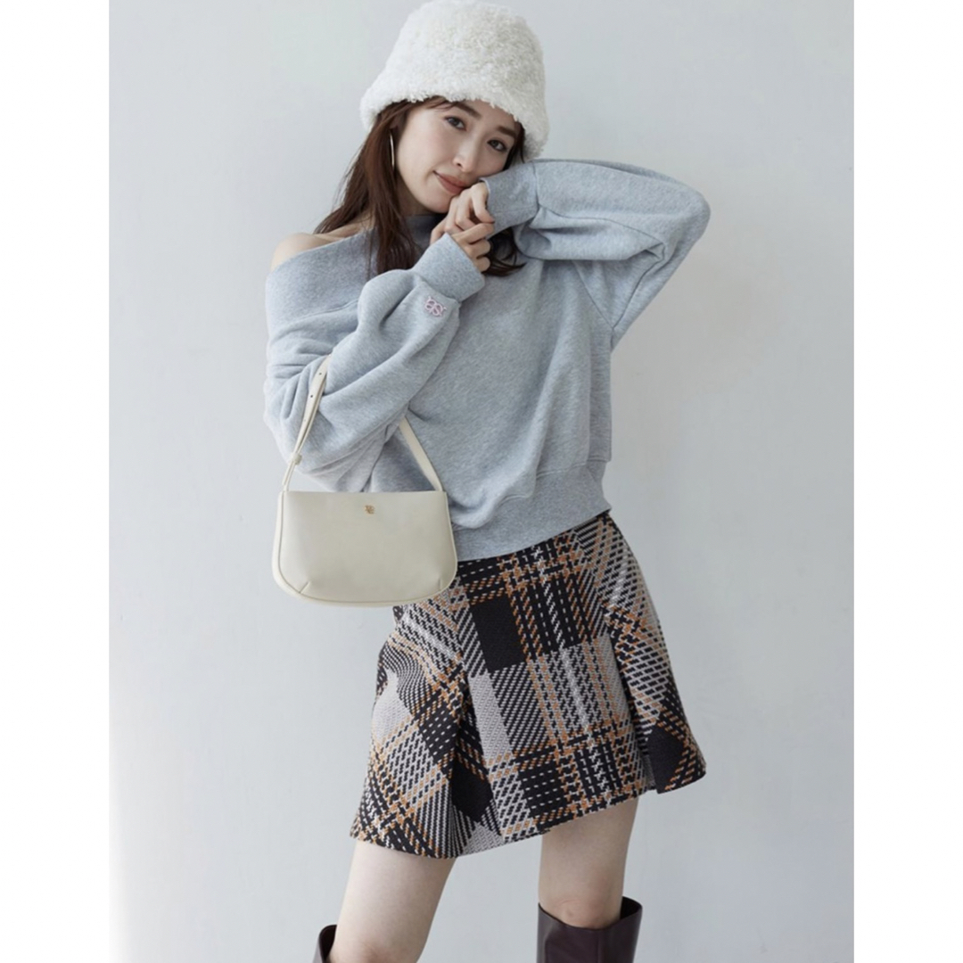 SNIDEL - スナイデル snidel ロービングチェックミニスカート GRY