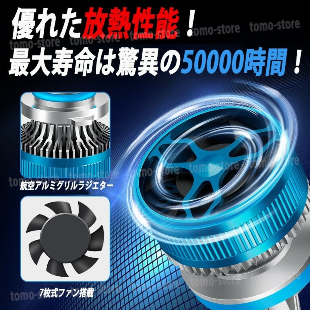 LED フォグランプ 40000lm 6000k ホワイト H8 H11 H16 自動車/バイクの自動車(汎用パーツ)の商品写真