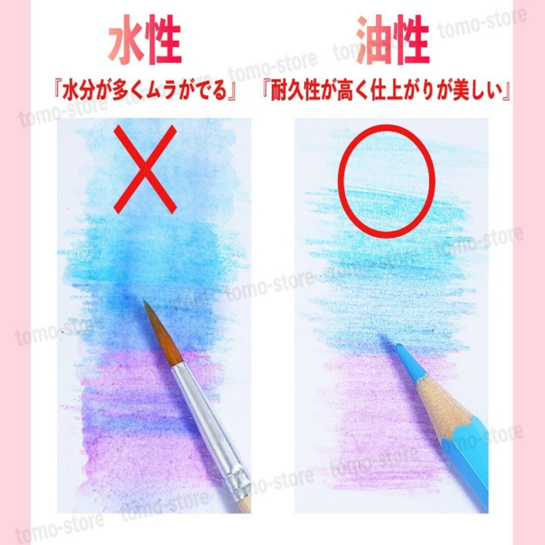 色鉛筆 72色 油性色鉛筆 収納ケース付き 鉛筆削り付き 延長ホルダー 黒 エンタメ/ホビーのアート用品(色鉛筆)の商品写真