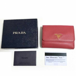 プラダ(PRADA)のPRADA ２つ折財布 折財布 ピンク サフィアーノ(財布)