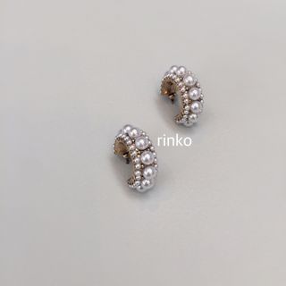 パール3ラインフープピアス(ピアス)