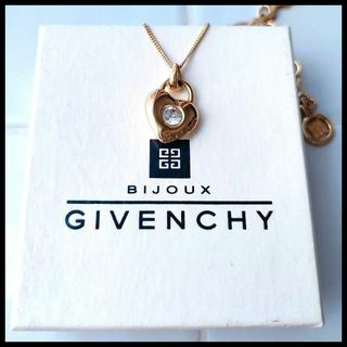 【ロング】givenchy ゴールドネックレス　ハート　ロゴ　ロングチェーン