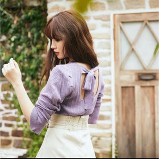 Her lip to - herlipto Back Ribbon Random Ribbed topの通販 by