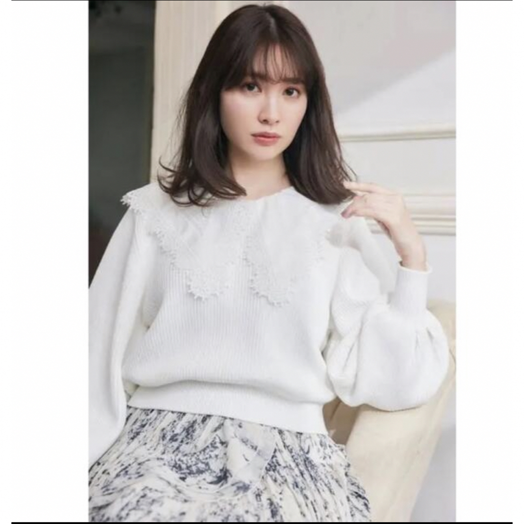 Her lip to(ハーリップトゥ)の1時間限定　Herlipto Lace Collar Knit Pullover レディースのトップス(ニット/セーター)の商品写真