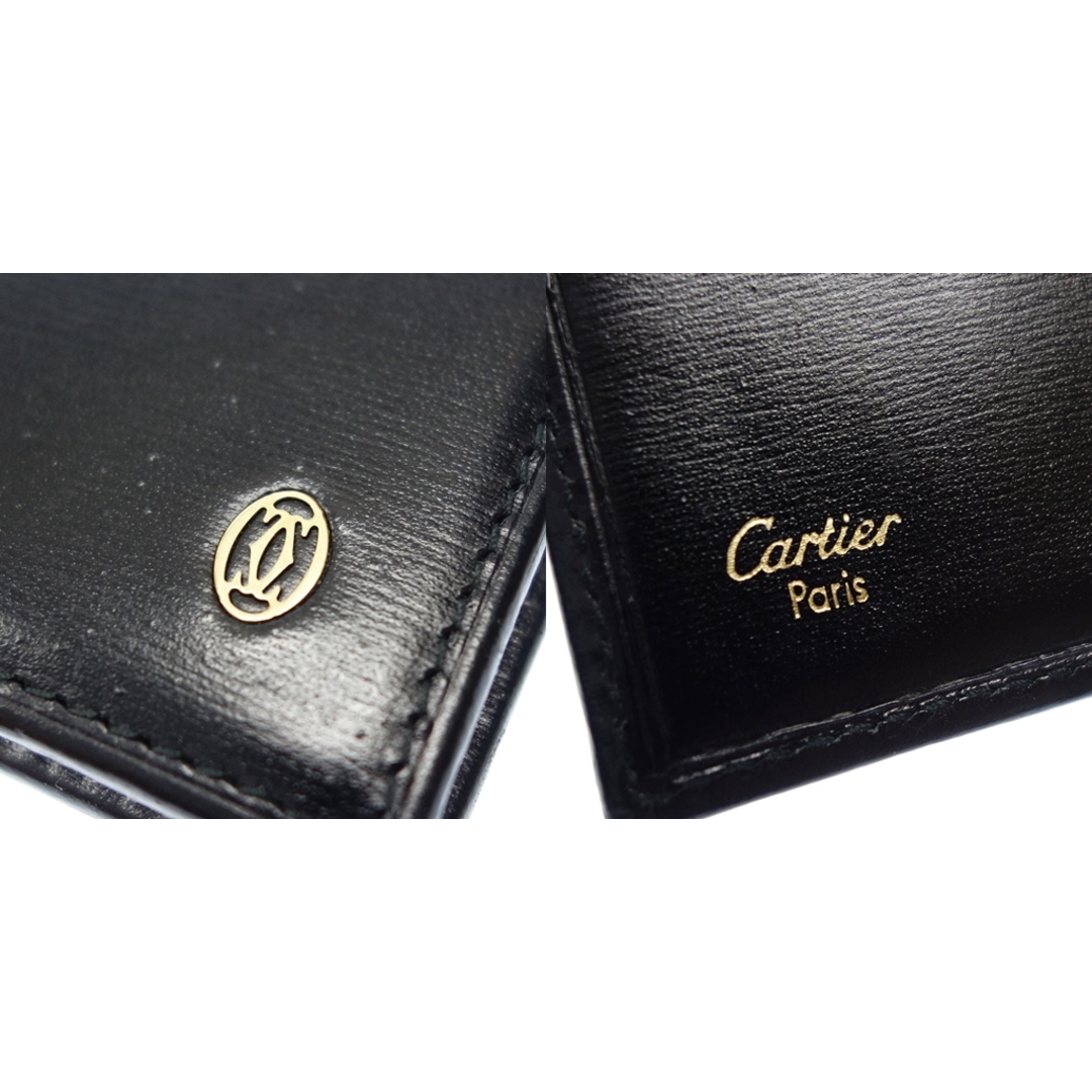 カルティエ パシャ ドゥ 二つ折り財布 黒 Cartier【AFI15】